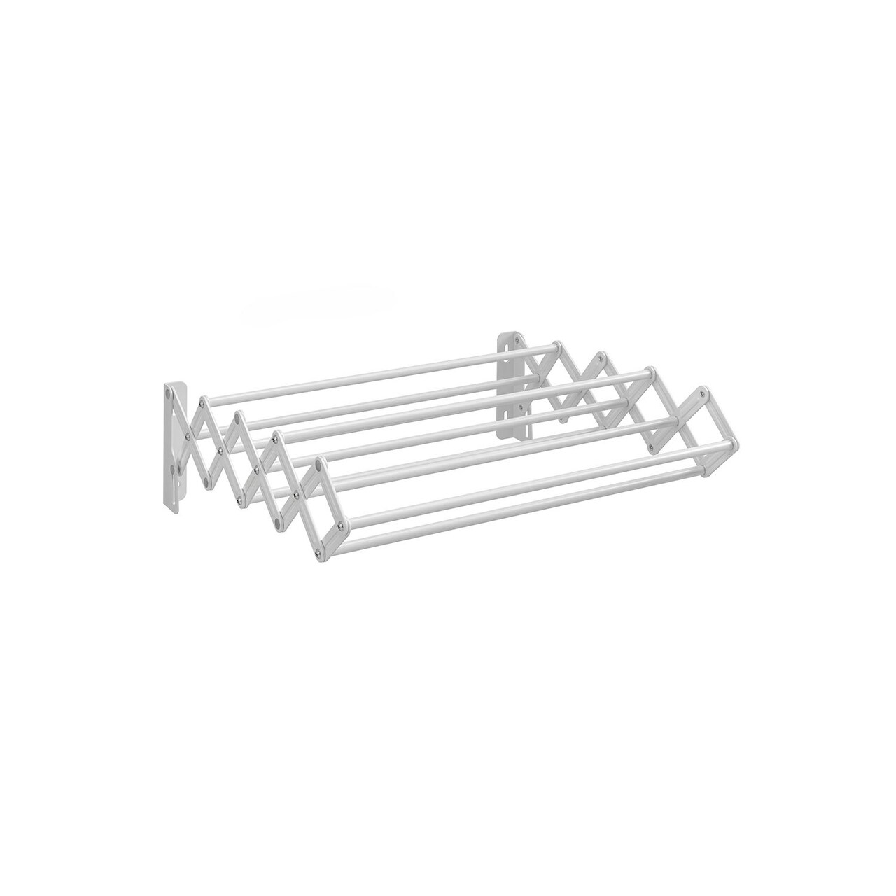 Foldable Wall Mounted Drying Rack Steel Accordion Clothes Air Dry Rack with Extendable Design for Towels Clothes Bathroom and Laundry Room